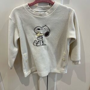 Uniqlo Kids off White Snoopy Fleece Sweatshirt 18-24m